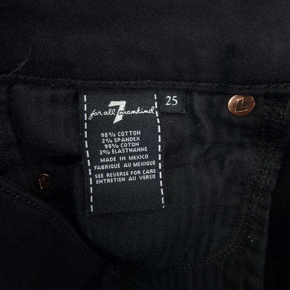 7 For All Mankind Womens Gwenevere Ankle Skinny Jeans Raw Hem Black Size 25 - Picture 10 of 10